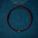 925 Sterling Silver Lucky Golden Bead Braided String Bracelet Anklet
